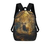 sinyumoney 17inchBackpack Golden Forest Stag School Backpack 3D Printed School Bags Boys Girls Laptop Backpack for Kids/Students/Adults