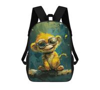 sinyumoney 17inchBackpack Golden Monkey with Sunglasses School Backpack 3D Printed School Bags Boys Girls Laptop Backpack for Kids/Students/Adults