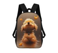 sinyumoney 17inchBackpack Golden Pup with Yellow Birds School Backpack 3D Printed School Bags Boys Girls Laptop Backpack for Kids/Students/Adults