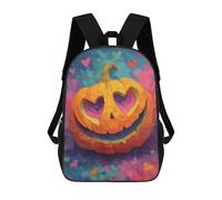 sinyumoney 17inchBackpack Happy Halloween Pumpkin Art Print School Backpack 3D Printed School Bags Boys Girls Laptop Backpack for Kids/Students/Adults