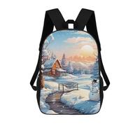 sinyumoney 17inchBackpack Happy Snowman Haven School Backpack 3D Printed School Bags Boys Girls Laptop Backpack for Kids/Students/Adults