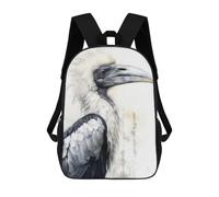 sinyumoney 17inchBackpack Hornbill Beauty Watercolor School Backpack 3D Printed School Bags Boys Girls Laptop Backpack for Kids/Students/Adults