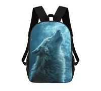sinyumoney 17inchBackpack Howling White Wolf School Backpack 3D Printed School Bags Boys Girls Laptop Backpack for Kids/Students/Adults