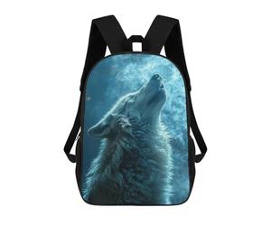 sinyumoney 17inchBackpack Howling White Wolf School Backpack 3D Printed School Bags Boys Girls Laptop Backpack for Kids/Students/Adults