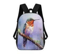 sinyumoney 17inchBackpack Hummingbird Watercolor School Backpack 3D Printed School Bags Boys Girls Laptop Backpack for Kids/Students/Adults
