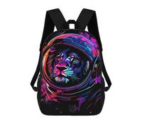 sinyumoney 17inchBackpack Lion Astronaut Helmet Art Print School Backpack 3D Printed School Bags Boys Girls Laptop Backpack for Kids/Students/Adults