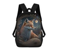 sinyumoney 17inchBackpack Magical Fox Moonlit Forest School Backpack 3D Printed School Bags Boys Girls Laptop Backpack for Kids/Students/Adults