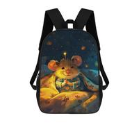 sinyumoney 17inchBackpack Magical Mouse in Bed School Backpack 3D Printed School Bags Boys Girls Laptop Backpack for Kids/Students/Adults