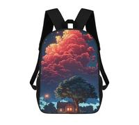 sinyumoney 17inchBackpack Magical Night Sky Cottage School Backpack 3D Printed School Bags Boys Girls Laptop Backpack for Kids/Students/Adults