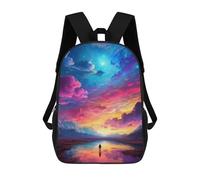sinyumoney 17inchBackpack Magical Sunset Reflections School Backpack 3D Printed School Bags Boys Girls Laptop Backpack for Kids/Students/Adults