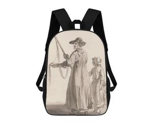 sinyumoney 17inchBackpack Man And Child with Fishing Net School Backpack 3D Printed School Bags Boys Girls Laptop Backpack for Kids/Students/Adults