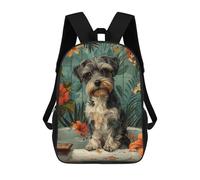 sinyumoney 17inchBackpack Miniature Schnauzer Dog in Bathtub School Backpack 3D Printed School Bags Boys Girls Laptop Backpack for Kids/Students/Adults