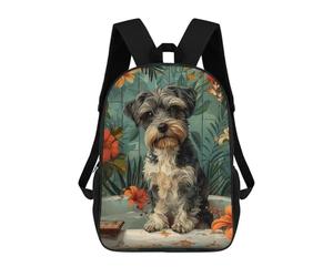 sinyumoney 17inchBackpack Miniature Schnauzer Dog in Bathtub School Backpack 3D Printed School Bags Boys Girls Laptop Backpack for Kids/Students/Adults