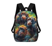 sinyumoney 17inchBackpack Monkeys Painting School Backpack 3D Printed School Bags Boys Girls Laptop Backpack for Kids/Students/Adults