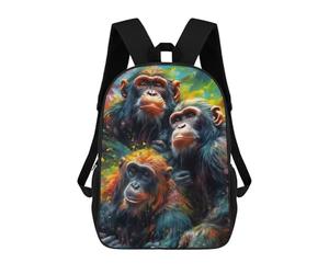 sinyumoney 17inchBackpack Monkeys Painting School Backpack 3D Printed School Bags Boys Girls Laptop Backpack for Kids/Students/Adults