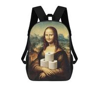 sinyumoney 17inchBackpack Monumental Mona Lisa with Toilet Paper -1 School Backpack 3D Printed School Bags Boys Girls Laptop Backpack for Kids/Students/Adults