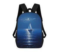 sinyumoney 17inchBackpack Moonlit Ocean Serenity-1 School Backpack 3D Printed School Bags Boys Girls Laptop Backpack for Kids/Students/Adults