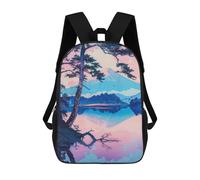 sinyumoney 17inchBackpack Mountain Lake School Backpack 3D Printed School Bags Boys Girls Laptop Backpack for Kids/Students/Adults