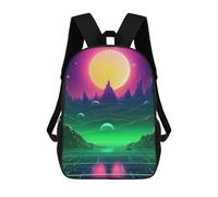 sinyumoney 17inchBackpack Neon Futurism Unleashed School Backpack 3D Printed School Bags Boys Girls Laptop Backpack for Kids/Students/Adults