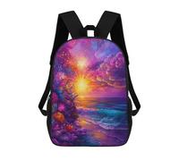 sinyumoney 17inchBackpack Ocean Sunset Painting School Backpack 3D Printed School Bags Boys Girls Laptop Backpack for Kids/Students/Adults