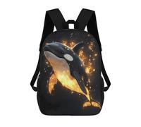 sinyumoney 17inchBackpack Orca in Golden Light School Backpack 3D Printed School Bags Boys Girls Laptop Backpack for Kids/Students/Adults