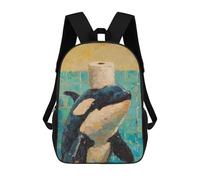 sinyumoney 17inchBackpack Orca Toilet Paper Holder-1 School Backpack 3D Printed School Bags Boys Girls Laptop Backpack for Kids/Students/Adults