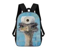 sinyumoney 17inchBackpack Ostrich with Toilet Paper on Head-2 School Backpack 3D Printed School Bags Boys Girls Laptop Backpack for Kids/Students/Adults