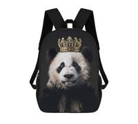 sinyumoney 17inchBackpack Panda Animal Cute King School Backpack 3D Printed School Bags Boys Girls Laptop Backpack for Kids/Students/Adults