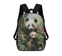 sinyumoney 17inchBackpack Pandas And Orchids School Backpack 3D Printed School Bags Boys Girls Laptop Backpack for Kids/Students/Adults
