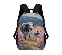 sinyumoney 17inchBackpack Pastoral Cow Scene School Backpack 3D Printed School Bags Boys Girls Laptop Backpack for Kids/Students/Adults