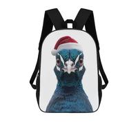 sinyumoney 17inchBackpack Peacock Wearing A Santa Hat School Backpack 3D Printed School Bags Boys Girls Laptop Backpack for Kids/Students/Adults
