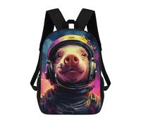 sinyumoney 17inchBackpack Pig Astronaut Space Suit-9 School Backpack 3D Printed School Bags Boys Girls Laptop Backpack for Kids/Students/Adults