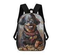 sinyumoney 17inchBackpack Pirate Dog Treasure Chest-100 School Backpack 3D Printed School Bags Boys Girls Laptop Backpack for Kids/Students/Adults