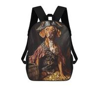 sinyumoney 17inchBackpack Pirate Dog Treasure Chest-113 School Backpack 3D Printed School Bags Boys Girls Laptop Backpack for Kids/Students/Adults