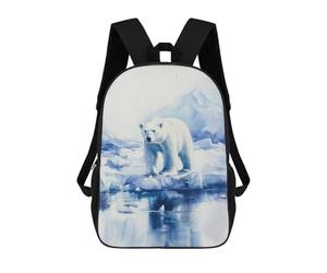 sinyumoney 17inchBackpack Polar Bear on Ice School Backpack 3D Printed School Bags Boys Girls Laptop Backpack for Kids/Students/Adults