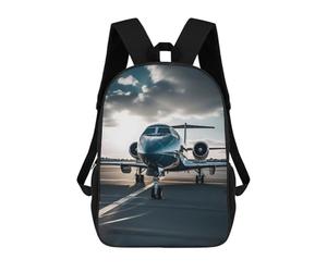 sinyumoney 17inchBackpack Private Jet Life School Backpack 3D Printed School Bags Boys Girls Laptop Backpack for Kids/Students/Adults