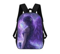 sinyumoney 17inchBackpack Purple Angel Wings Fantasy Artwork School Backpack 3D Printed School Bags Boys Girls Laptop Backpack for Kids/Students/Adults