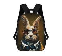 sinyumoney 17inchBackpack Rabbit Watercolors School Backpack 3D Printed School Bags Boys Girls Laptop Backpack for Kids/Students/Adults