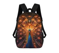 sinyumoney 17inchBackpack Radiant Peacock School Backpack 3D Printed School Bags Boys Girls Laptop Backpack for Kids/Students/Adults