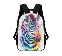 sinyumoney 17inchBackpack Rainbow Zebra Watercolor School Backpack 3D Printed School Bags Boys Girls Laptop Backpack for Kids/Students/Adults