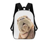 sinyumoney 17inchBackpack Selfie Walrus Playful Animal Decor School Backpack 3D Printed School Bags Boys Girls Laptop Backpack for Kids/Students/Adults