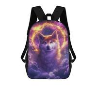 sinyumoney 17inchBackpack Shiba on Fire School Backpack 3D Printed School Bags Boys Girls Laptop Backpack for Kids/Students/Adults