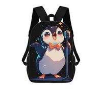 sinyumoney 17inchBackpack Singing Penguin School Backpack 3D Printed School Bags Boys Girls Laptop Backpack for Kids/Students/Adults