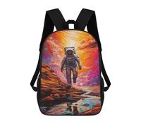 sinyumoney 17inchBackpack Space Astronaut Adventure -2 School Backpack 3D Printed School Bags Boys Girls Laptop Backpack for Kids/Students/Adults
