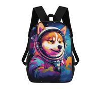 sinyumoney 17inchBackpack Space Dog Astronaut Art Print-17 School Backpack 3D Printed School Bags Boys Girls Laptop Backpack for Kids/Students/Adults