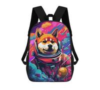 sinyumoney 17inchBackpack Space Dog Astronaut Art Print-25 School Backpack 3D Printed School Bags Boys Girls Laptop Backpack for Kids/Students/Adults