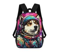 sinyumoney 17inchBackpack Space Dog Explorer-151 School Backpack 3D Printed School Bags Boys Girls Laptop Backpack for Kids/Students/Adults