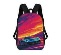 sinyumoney 17inchBackpack Sports Car Sunset Drive School Backpack 3D Printed School Bags Boys Girls Laptop Backpack for Kids/Students/Adults