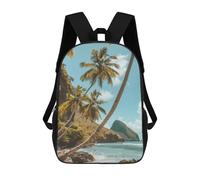 sinyumoney 17inchBackpack St Lucias Coastal Whisper School Backpack 3D Printed School Bags Boys Girls Laptop Backpack for Kids/Students/Adults
