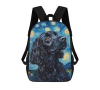 sinyumoney 17inchBackpack Starry Night Cocker Spaniel Art Print School Backpack 3D Printed School Bags Boys Girls Laptop Backpack for Kids/Students/Adults
